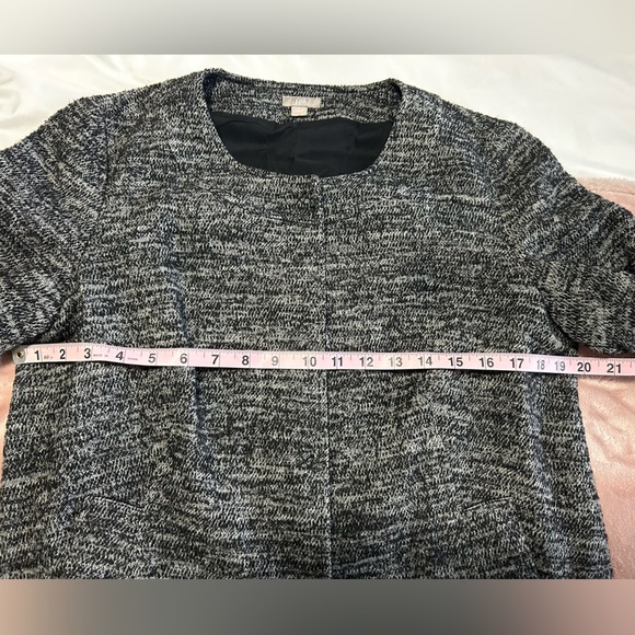 J. Jill Tweed Wool Blend Charcoal Blazer - Picture 9 of 12